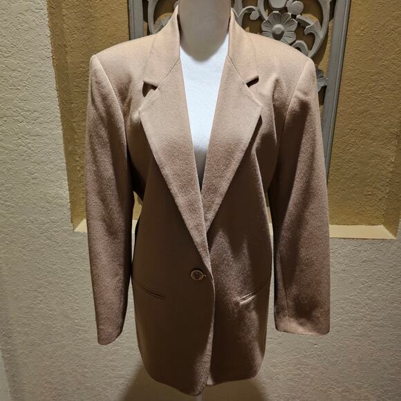 Sag Harbor 12 Wool Oversized Blazer Camel Vintage Quiet Luxury Old Money Chic - Picture 3 of 10